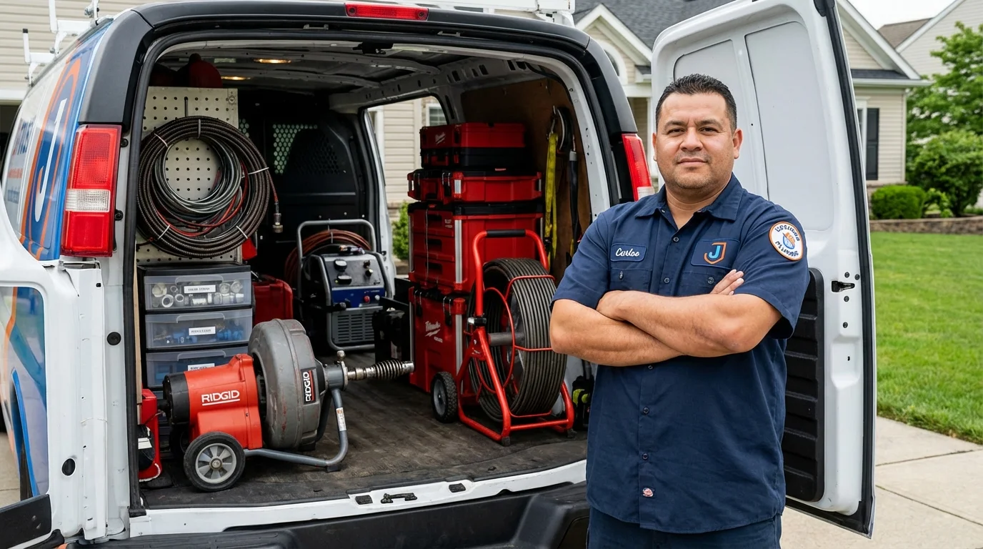 Professional drain cleaning equipment and Johns Plumbing LLC plumber in Forks