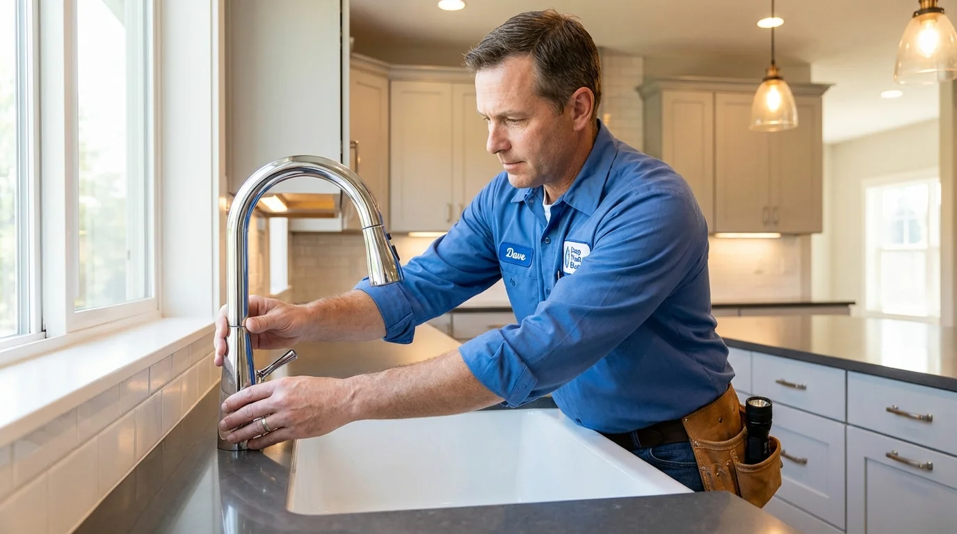 Kitchen faucet installation by Johns Plumbing LLC in Forks