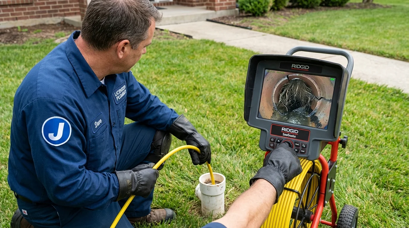 Sewer camera inspection being performed by Johns Plumbing LLC in Forks